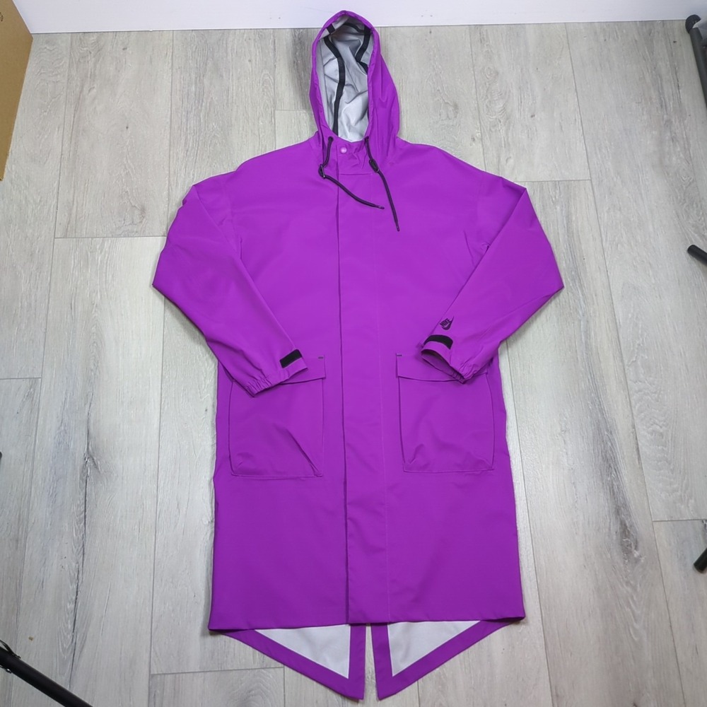 Nikelab NRG Parka Womens Extra Small Purple Long Rain Coat Hooded Gorpcore Zip